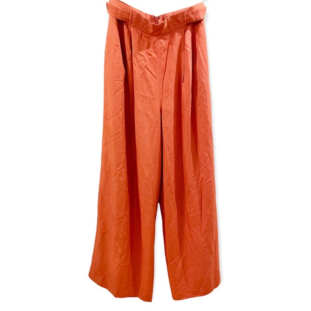 Tracy Reese X Magaschoni Vintage Wide Leg Paperbag Waist Silk Pants Size 10/ S